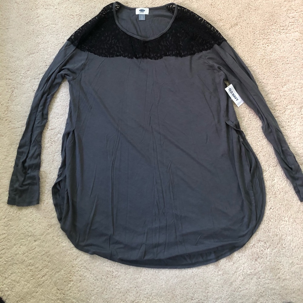 Old Navy Long over-sized shirt with Black Lace